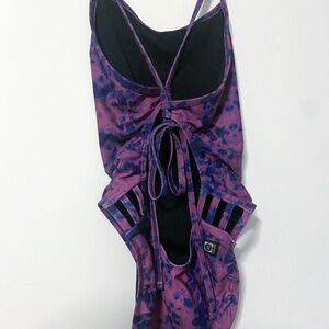 Size 32 Jolyn swim suit tie back one piece purple tie dye